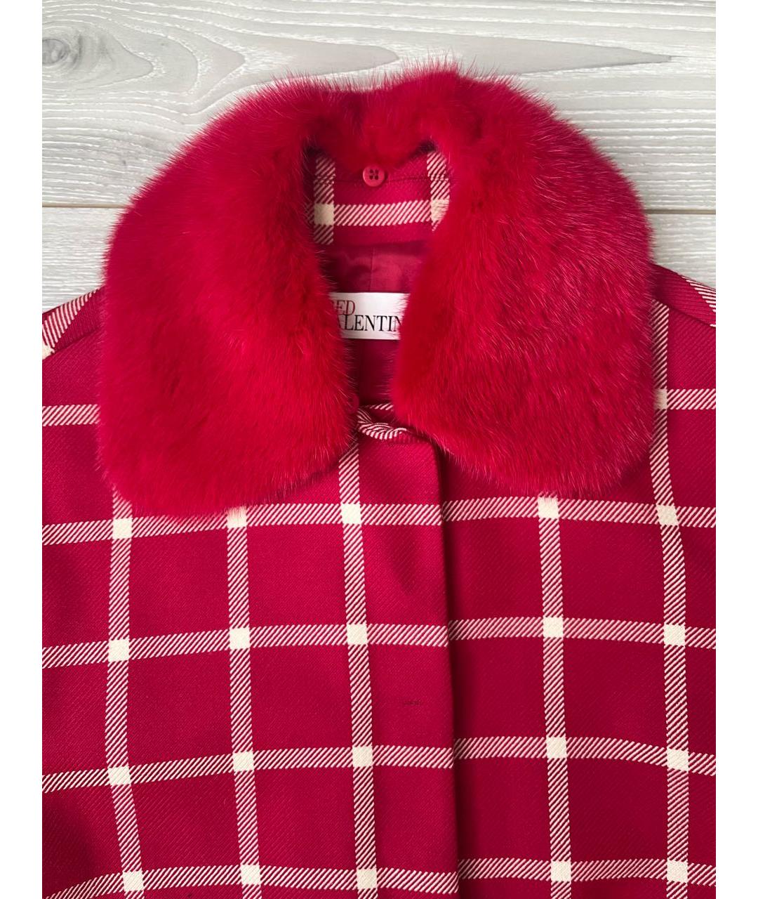 RED VALENTINO Красное шерстяное пальто, фото 3