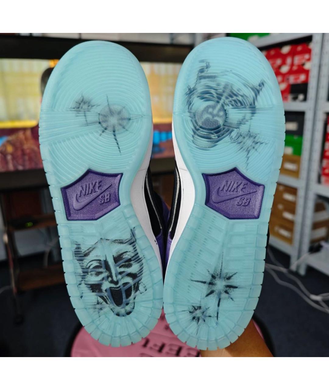 NIKE Фиолетовые замшевые низкие кроссовки / кеды, фото 7