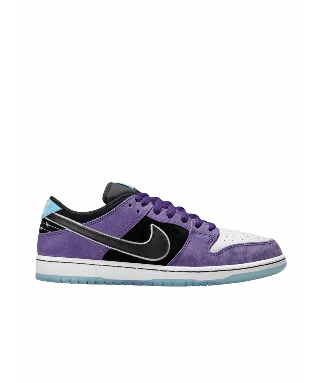 NIKE Фиолетовые замшевые низкие кроссовки / кеды, фото 1