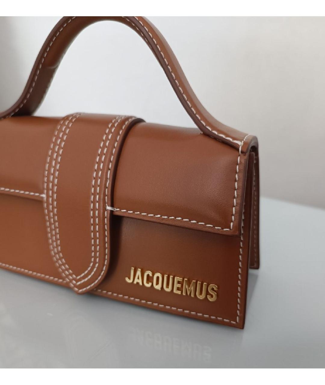 JACQUEMUS Оранжевая кожаная сумка через плечо, фото 2