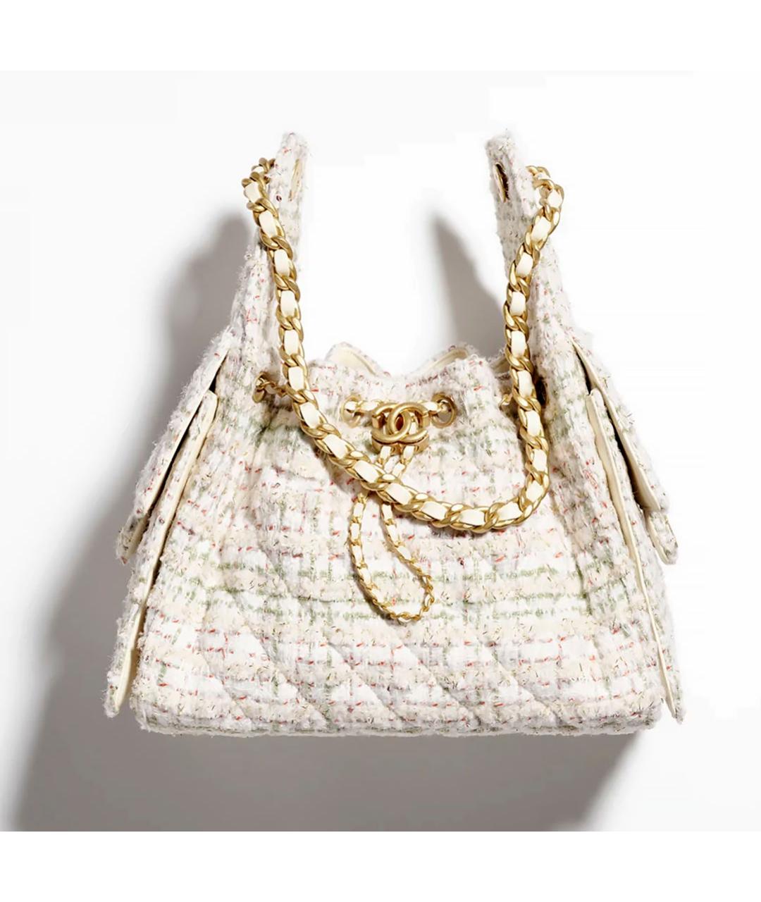 CHANEL Бежевая твидовая сумка тоут, фото 10
