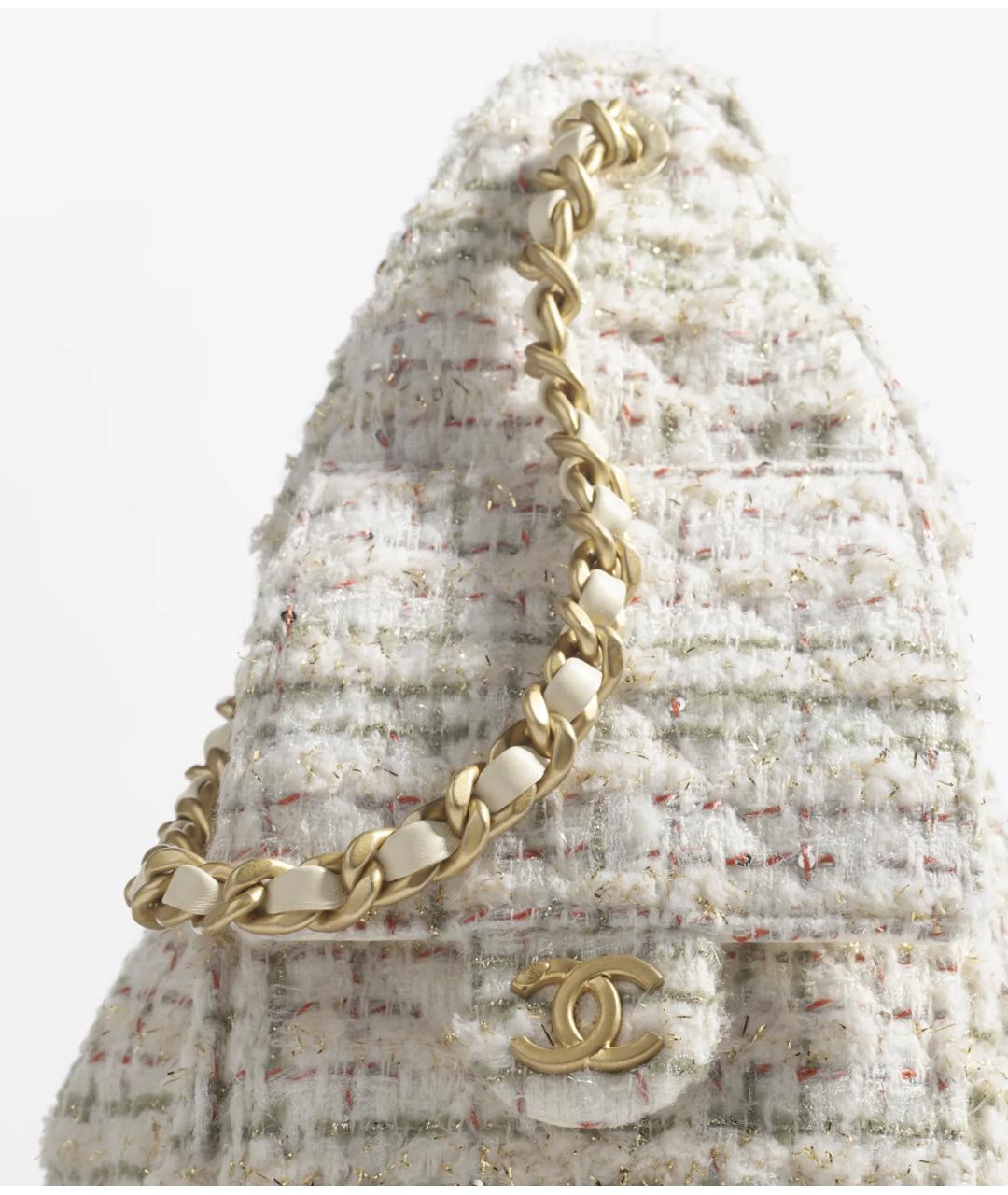CHANEL Бежевая твидовая сумка тоут, фото 3