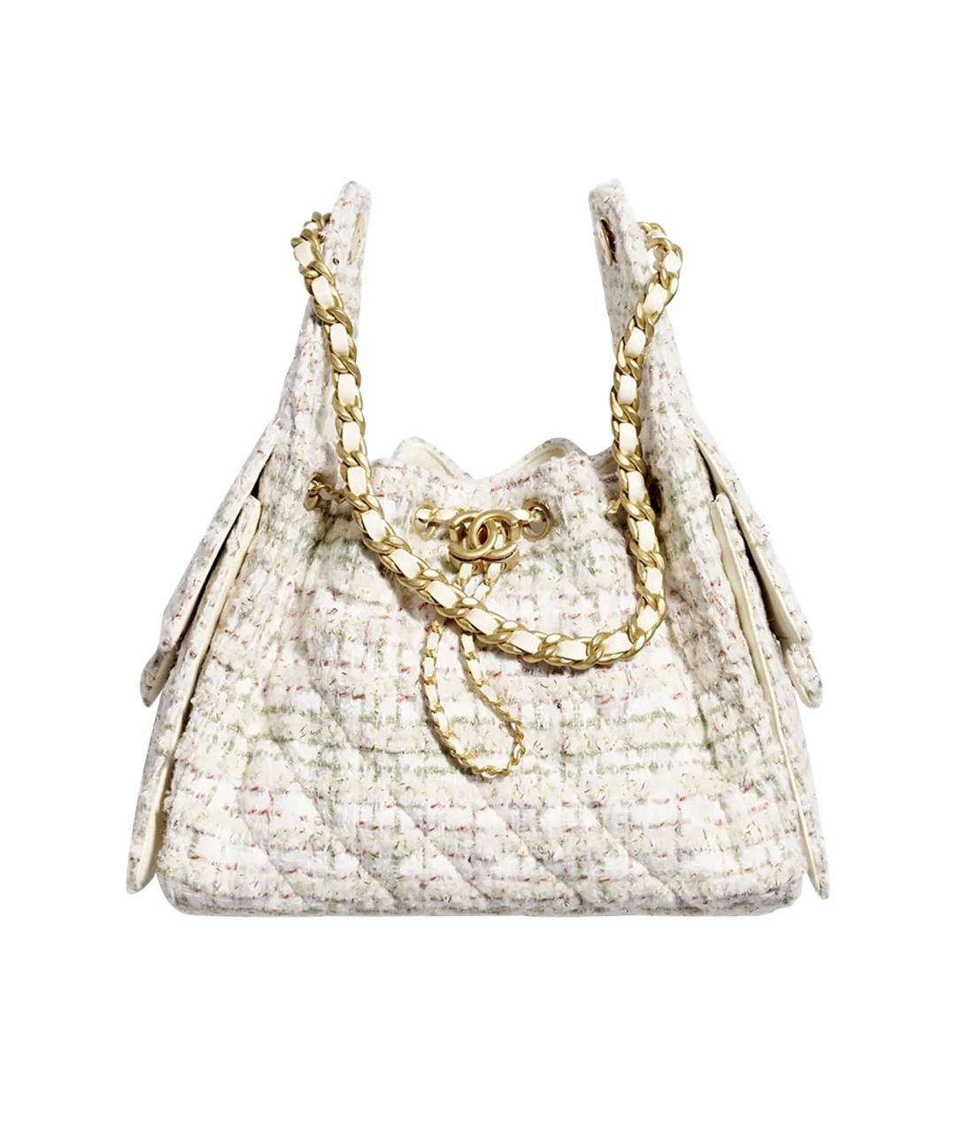 CHANEL Бежевая твидовая сумка тоут, фото 1