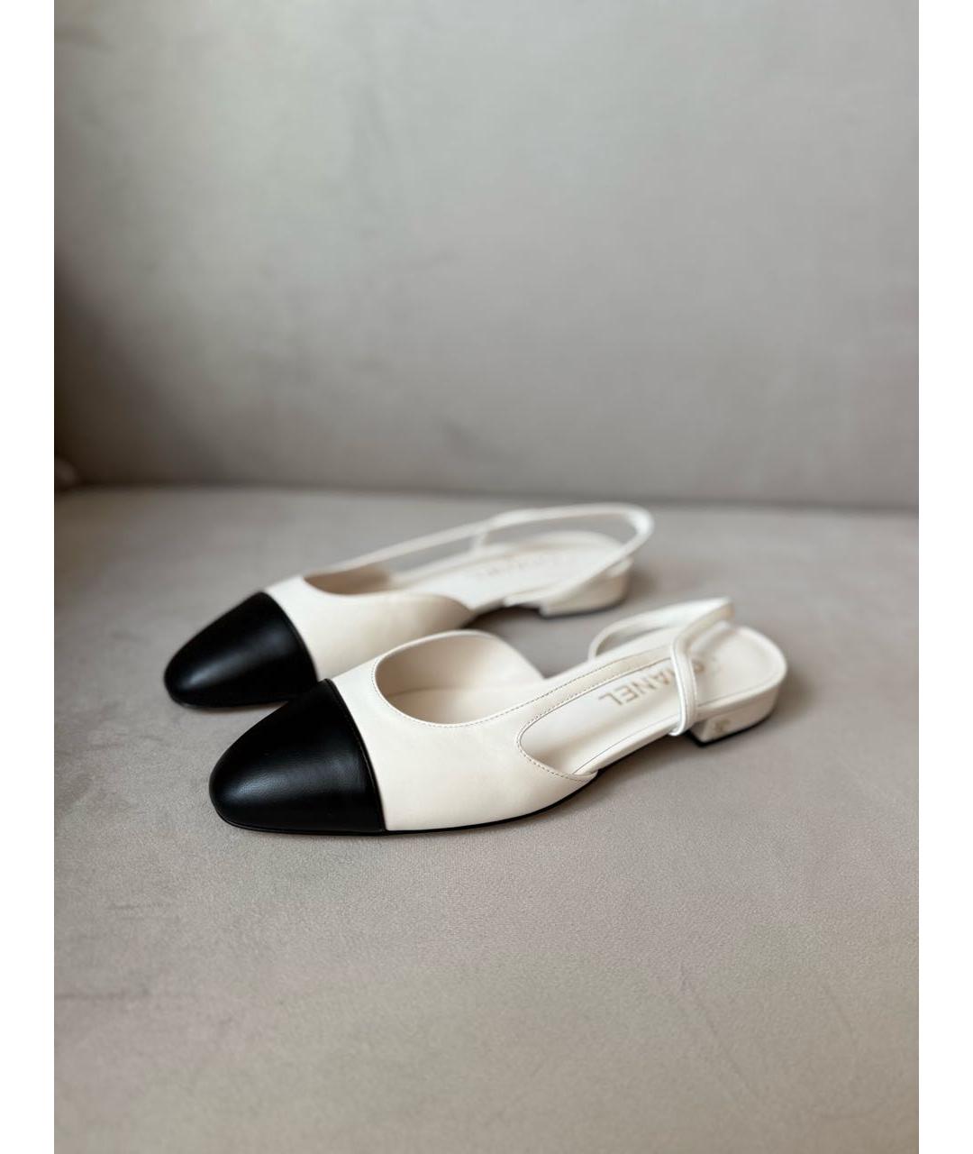 CHANEL Белые кожаные туфли, фото 8