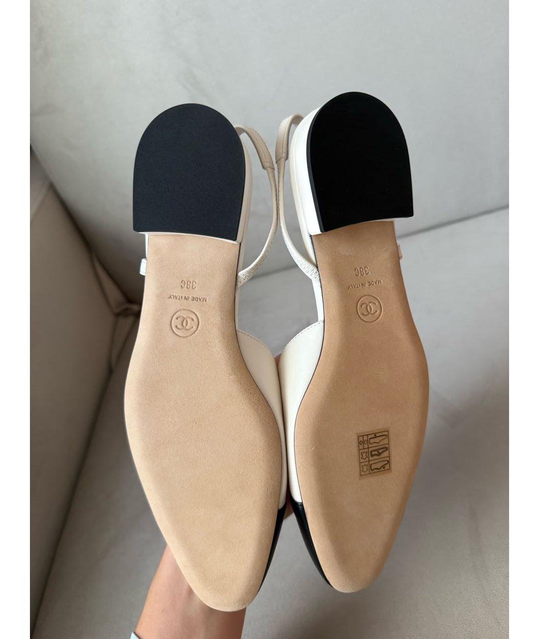 CHANEL Белые кожаные туфли, фото 4
