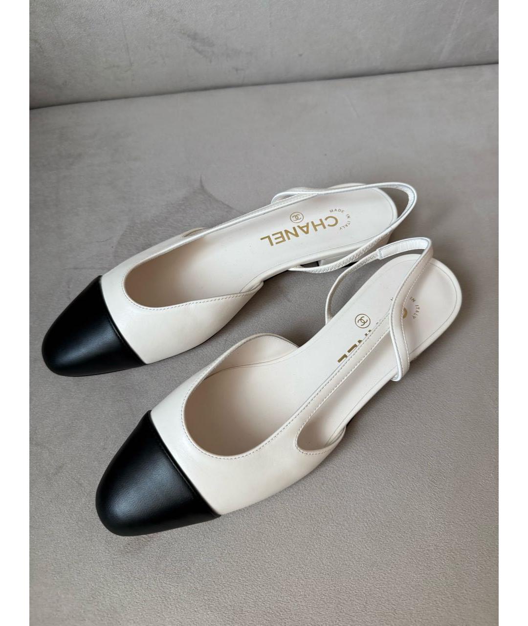 CHANEL Белые кожаные туфли, фото 7