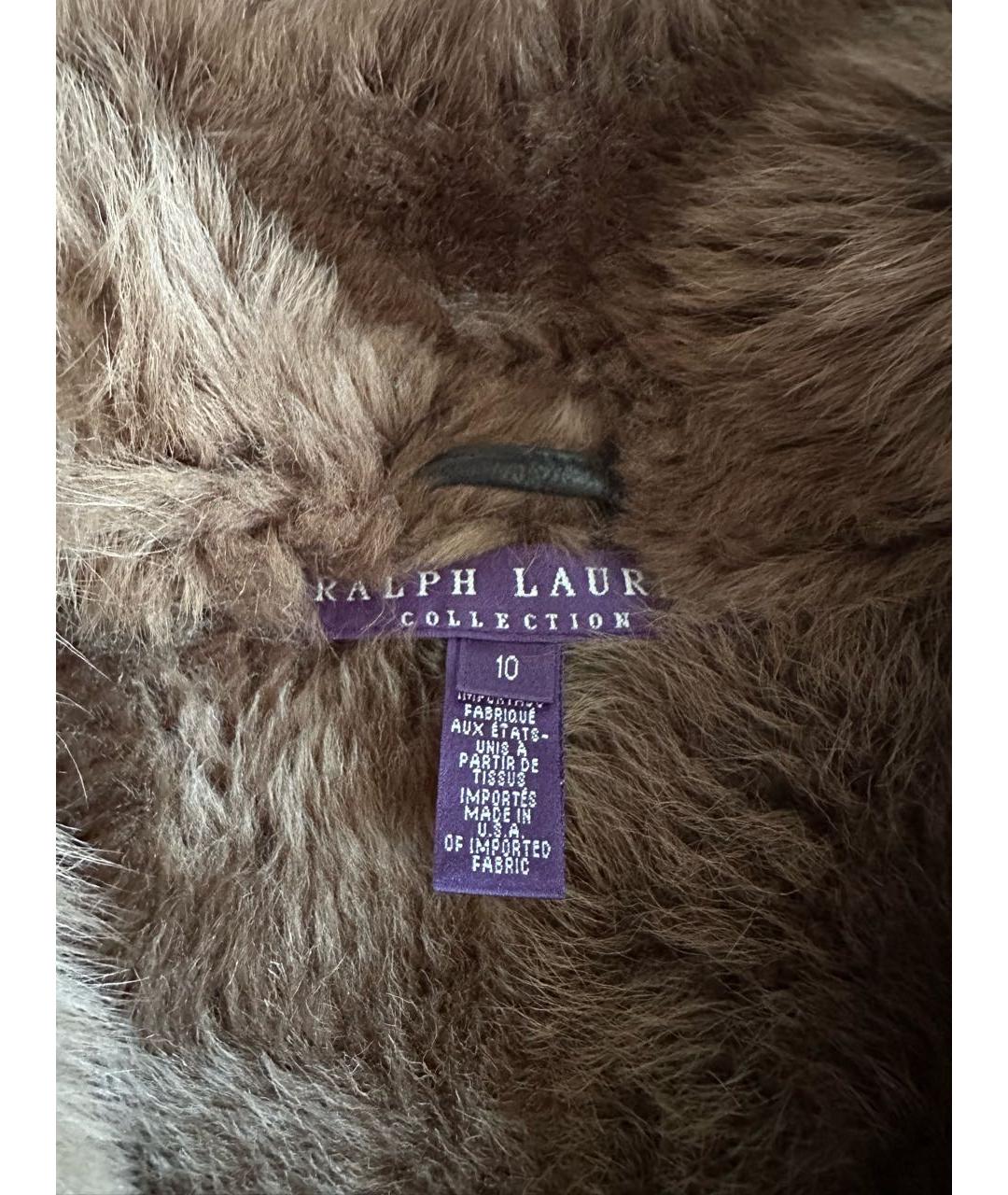 RALPH LAUREN Коричневый меховой жилет, фото 3