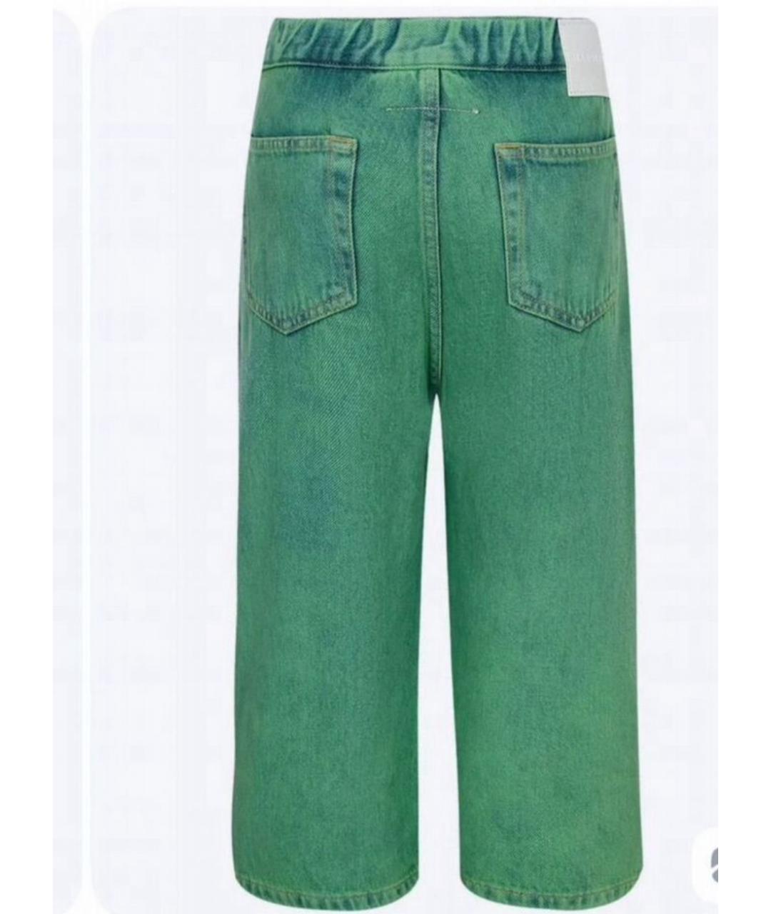 MM6 MAISON MARGIELA Зеленые хлопковые прямые джинсы, фото 2