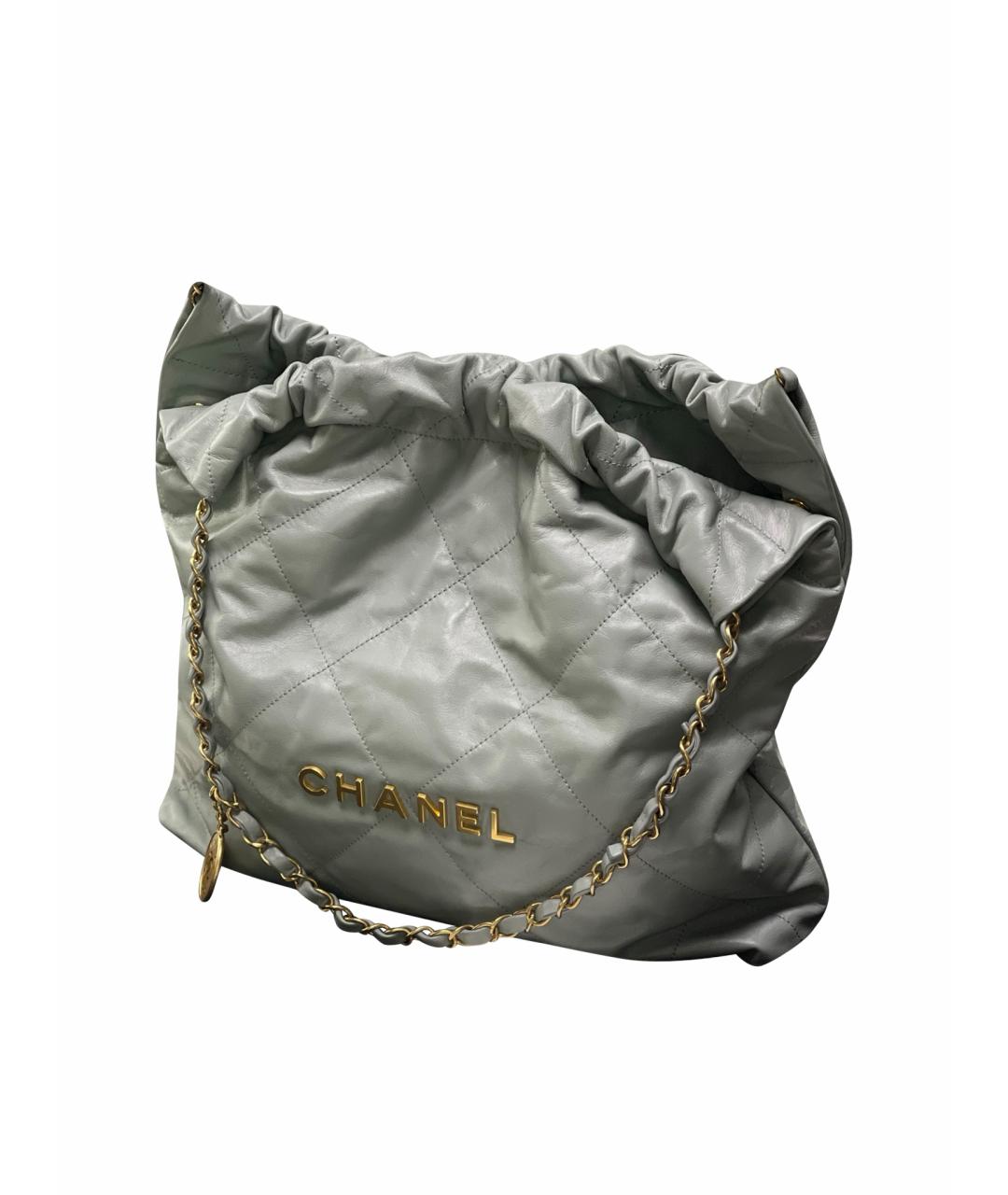 CHANEL Голубая кожаная сумка тоут, фото 1