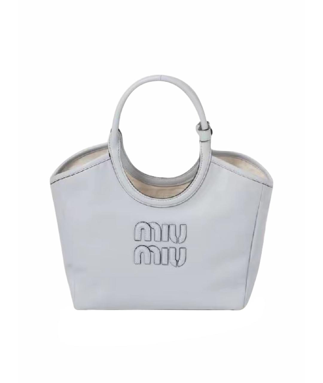 MIU MIU Голубая кожаная сумка тоут, фото 1