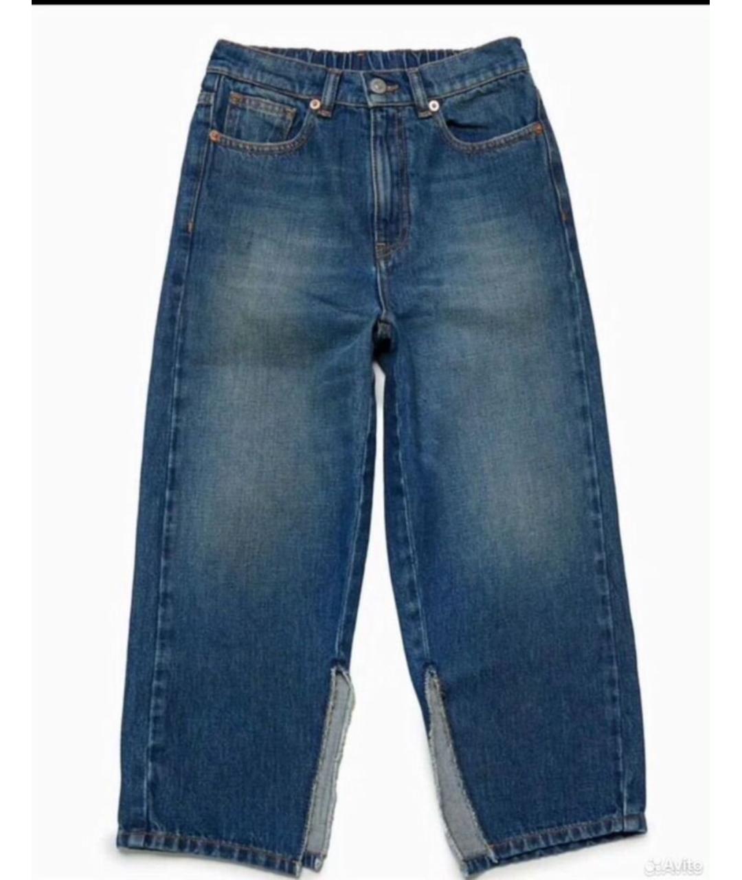 MM6 MAISON MARGIELA Синие хлопковые прямые джинсы, фото 6
