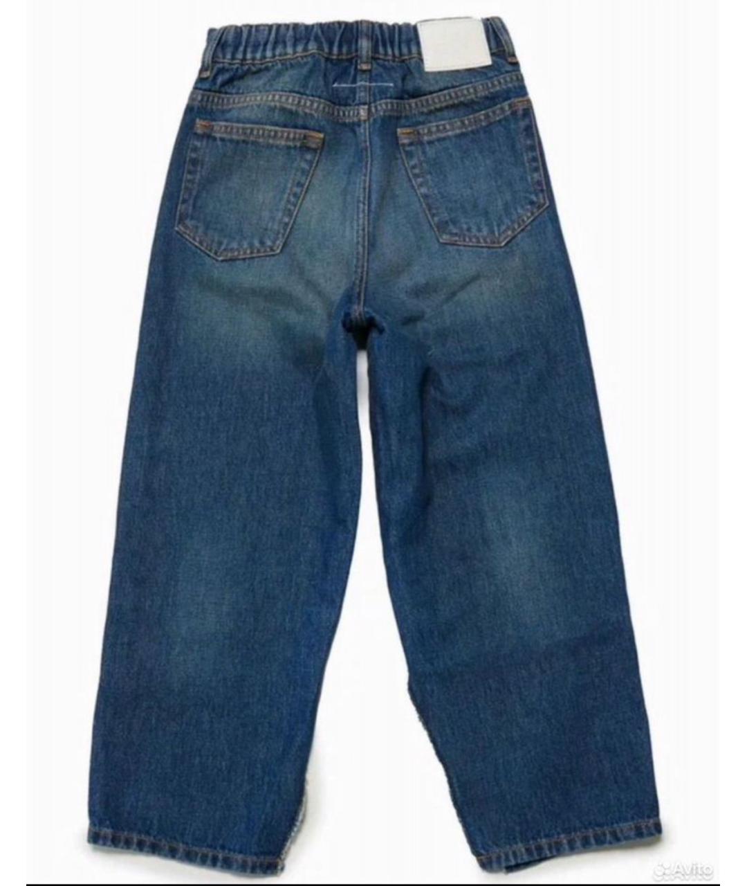 MM6 MAISON MARGIELA Синие хлопковые прямые джинсы, фото 2