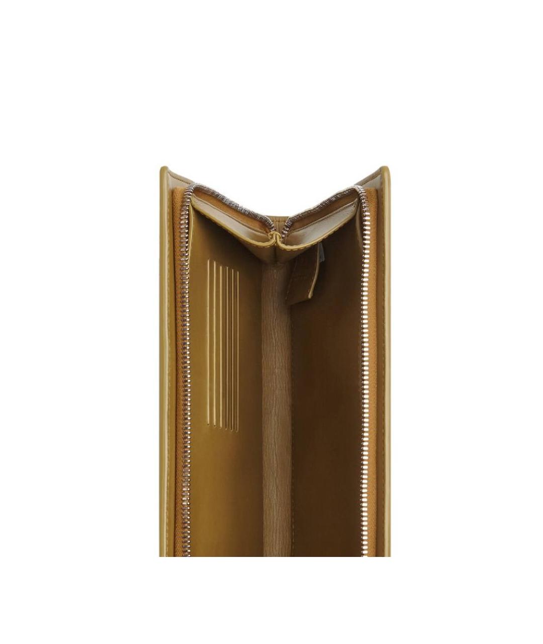 BOTTEGA VENETA Бежевая кожаная папка для документов, фото 3