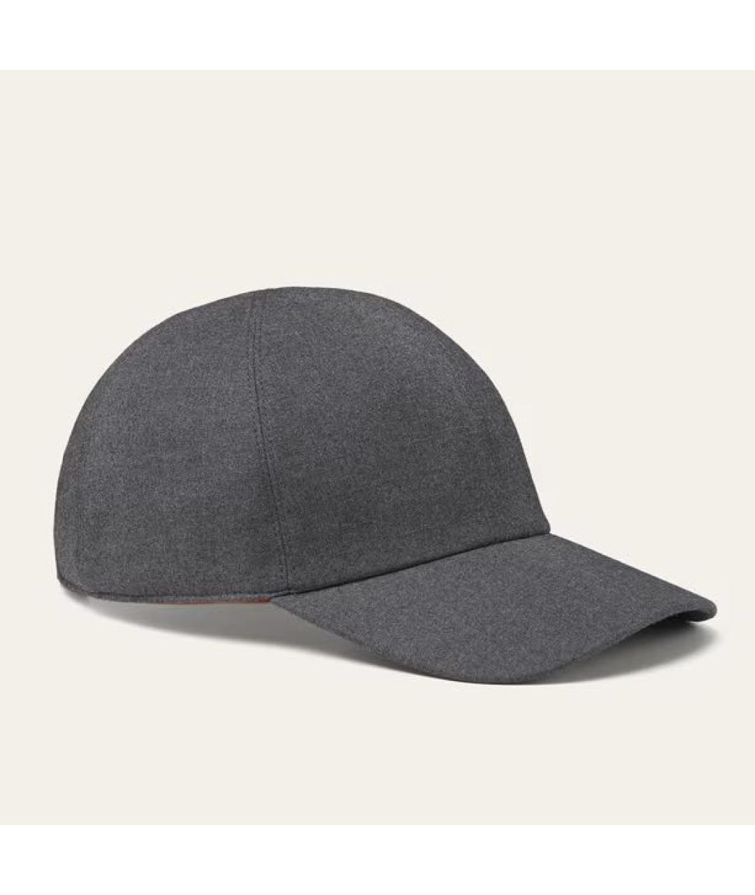 LORO PIANA Серая шерстяная кепка/бейсболка, фото 5