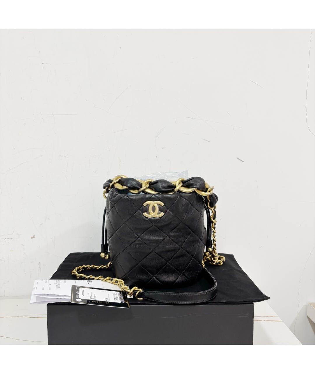 CHANEL Черная кожаная сумка через плечо, фото 6