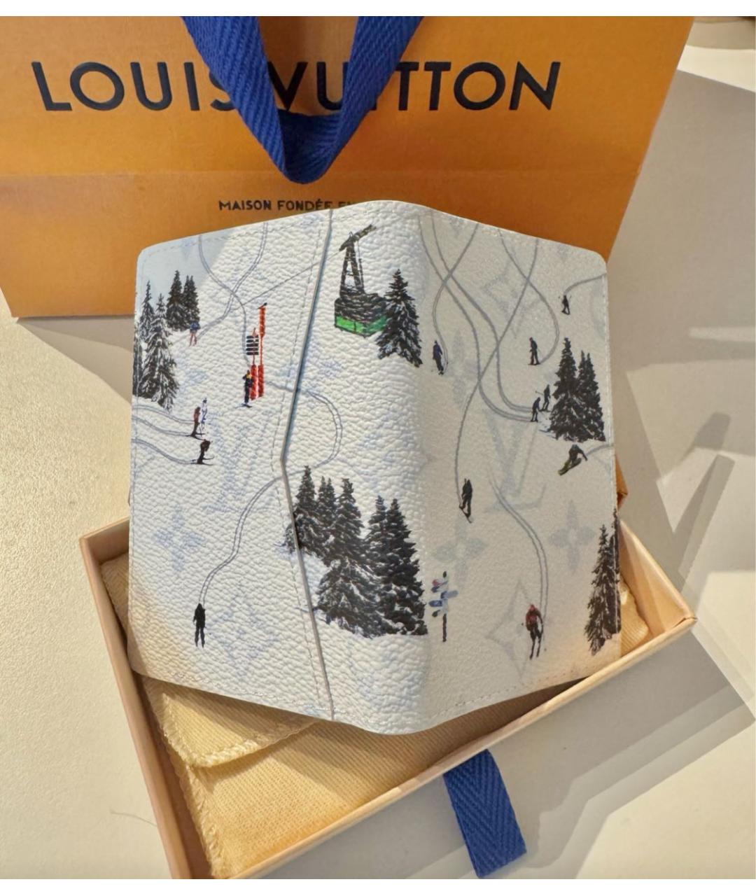 LOUIS VUITTON Белый кожаный кардхолдер, фото 5