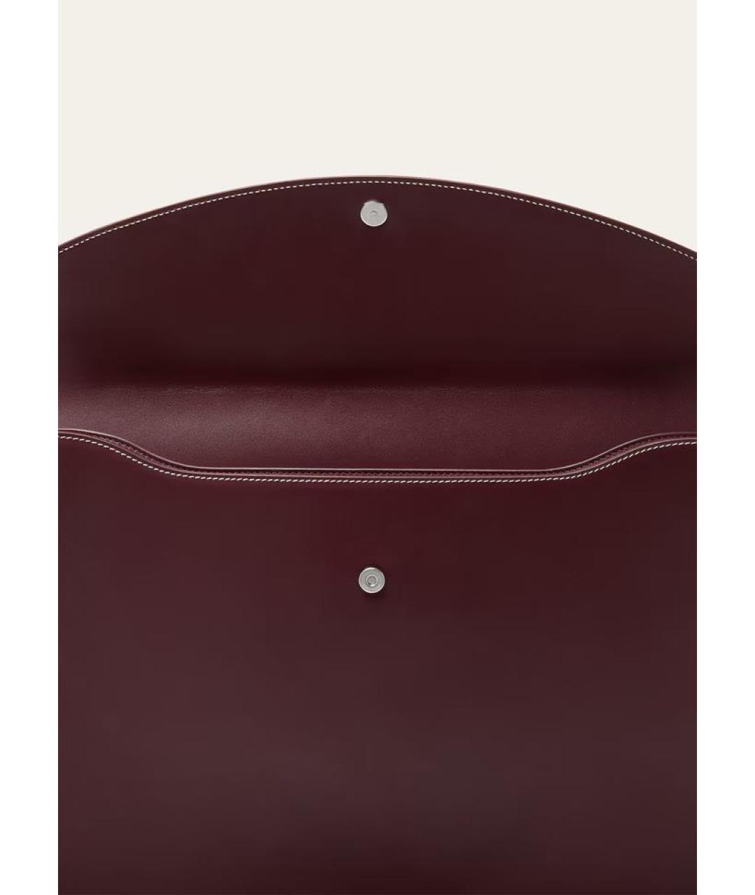 LORO PIANA Бордовая кожаная папка для документов, фото 5