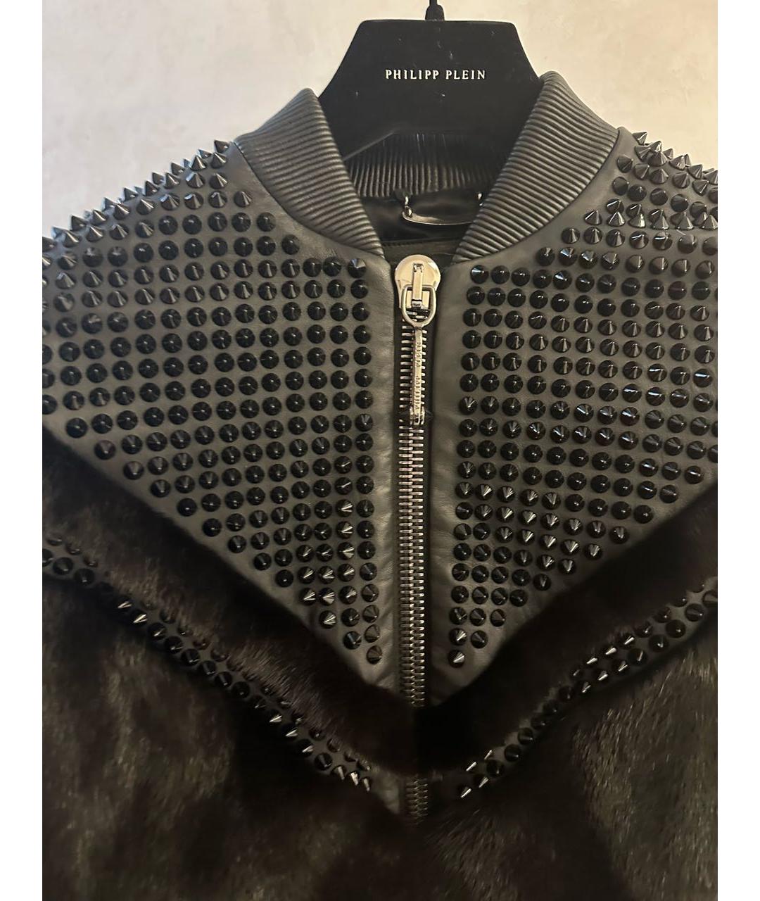 PHILIPP PLEIN Черная меховая шуба, фото 4