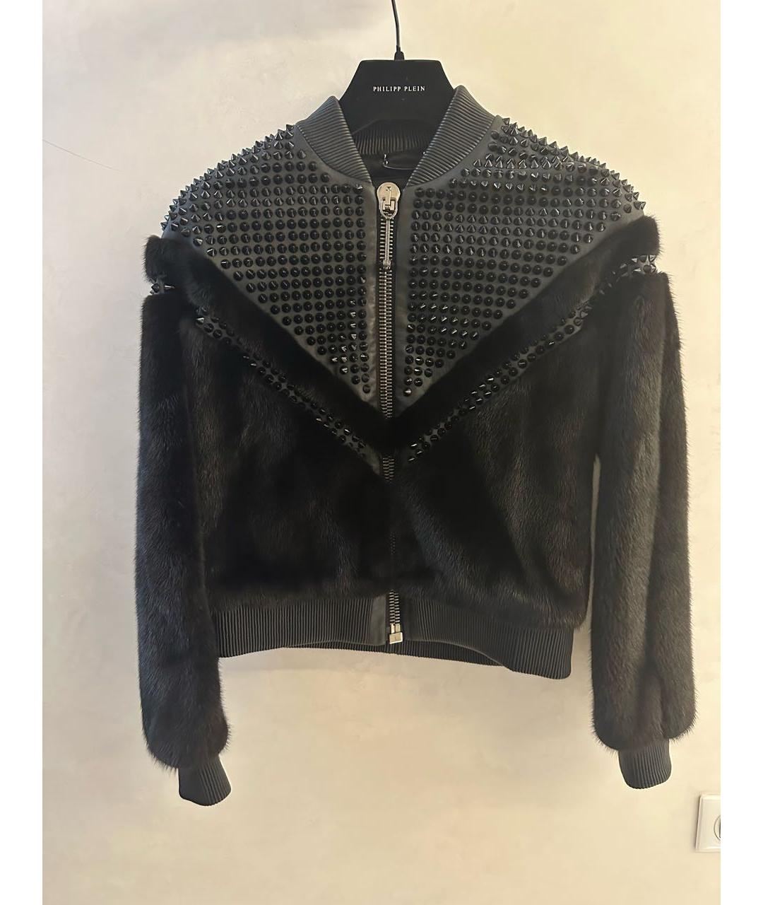 PHILIPP PLEIN Черная меховая шуба, фото 5