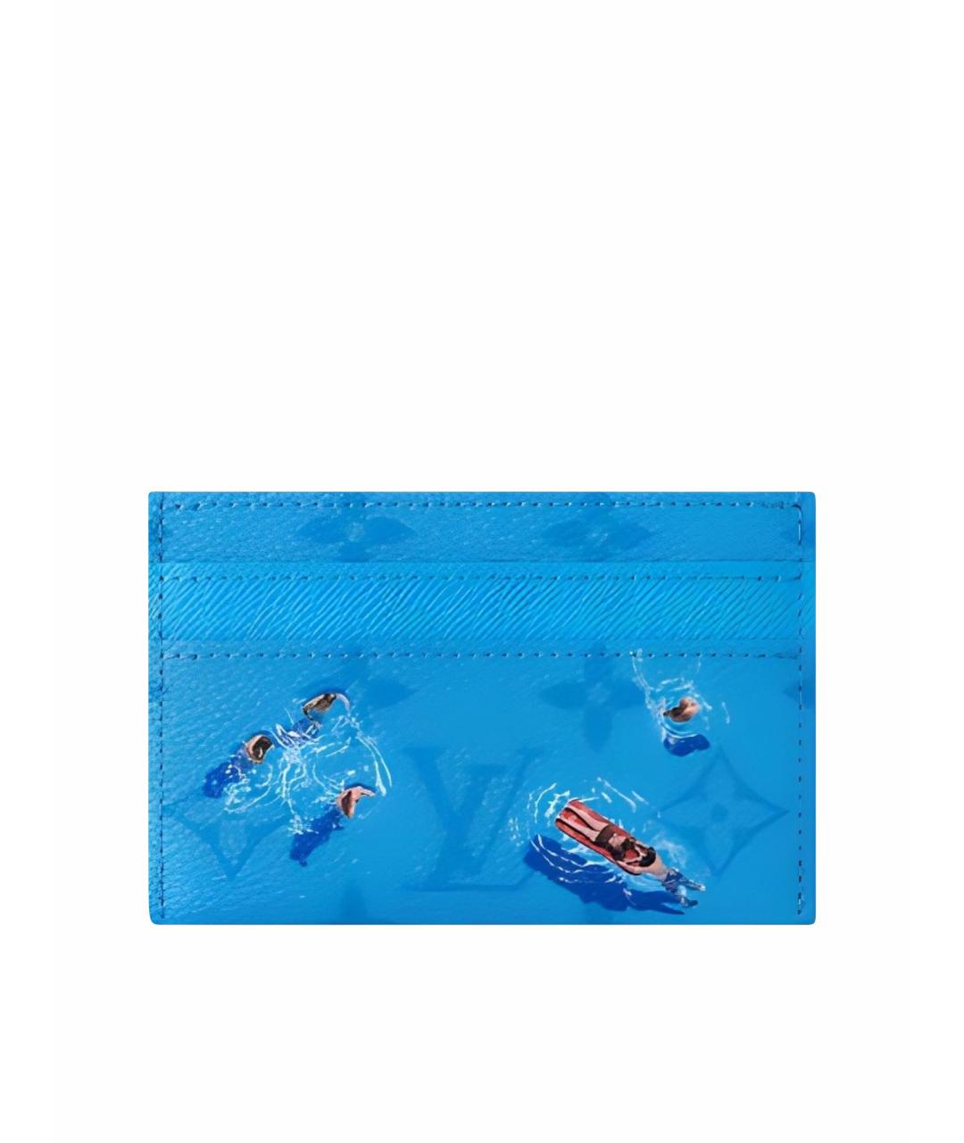 LOUIS VUITTON Синий кожаный кардхолдер, фото 1