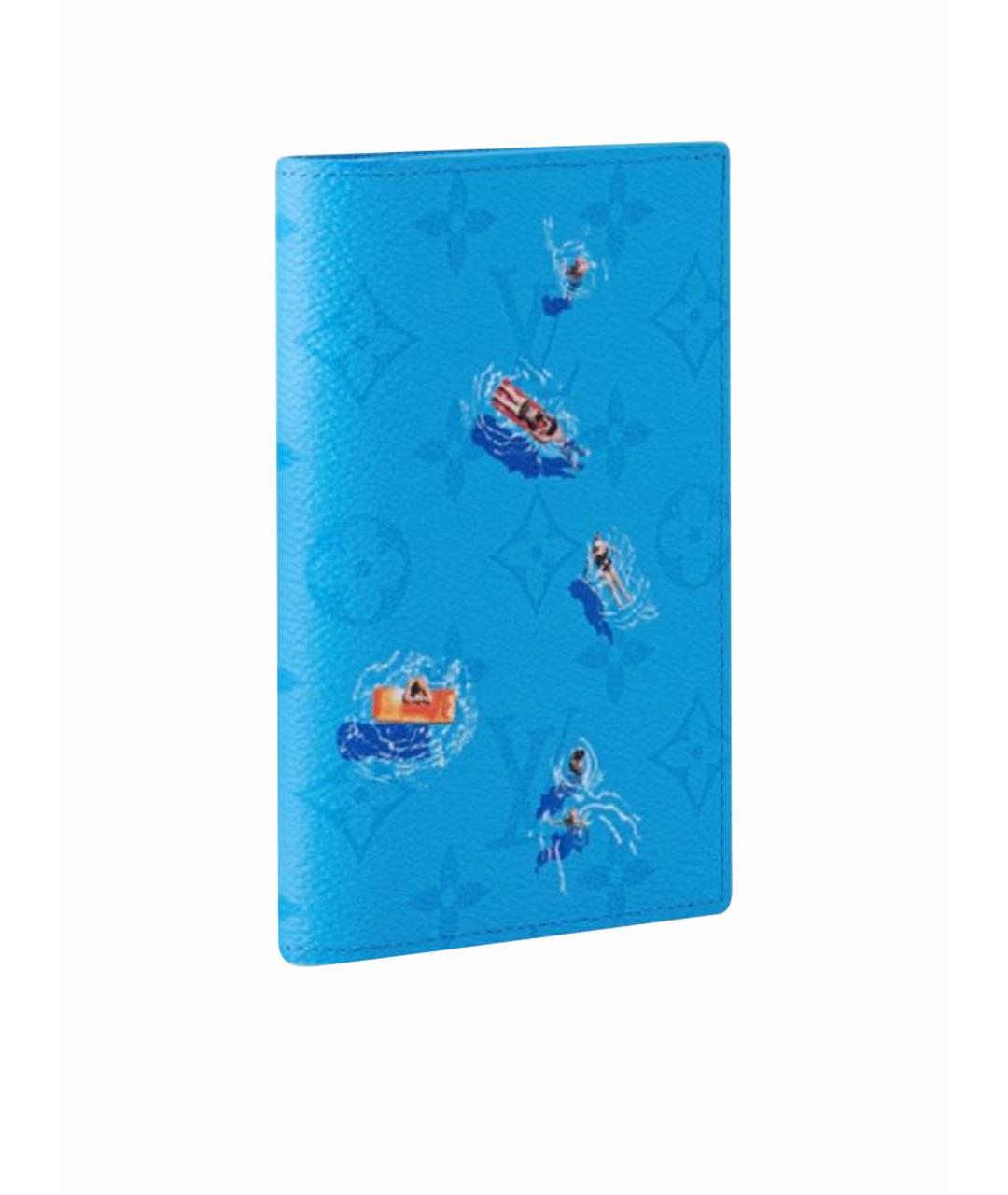 LOUIS VUITTON Синий кожаный кошелек, фото 1