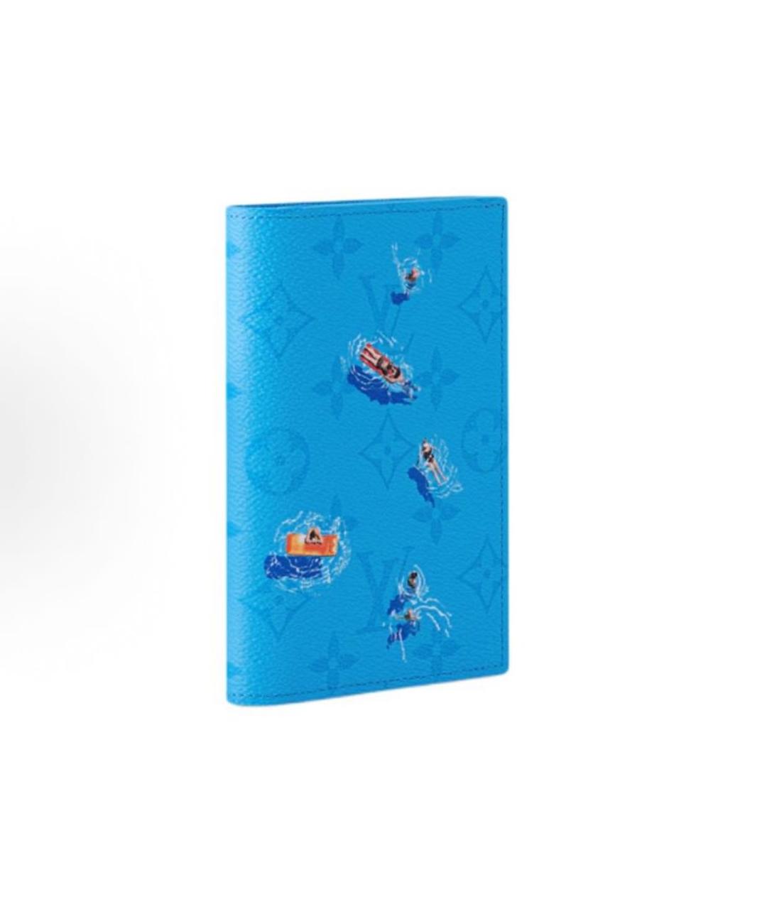LOUIS VUITTON Синий кожаный кошелек, фото 5