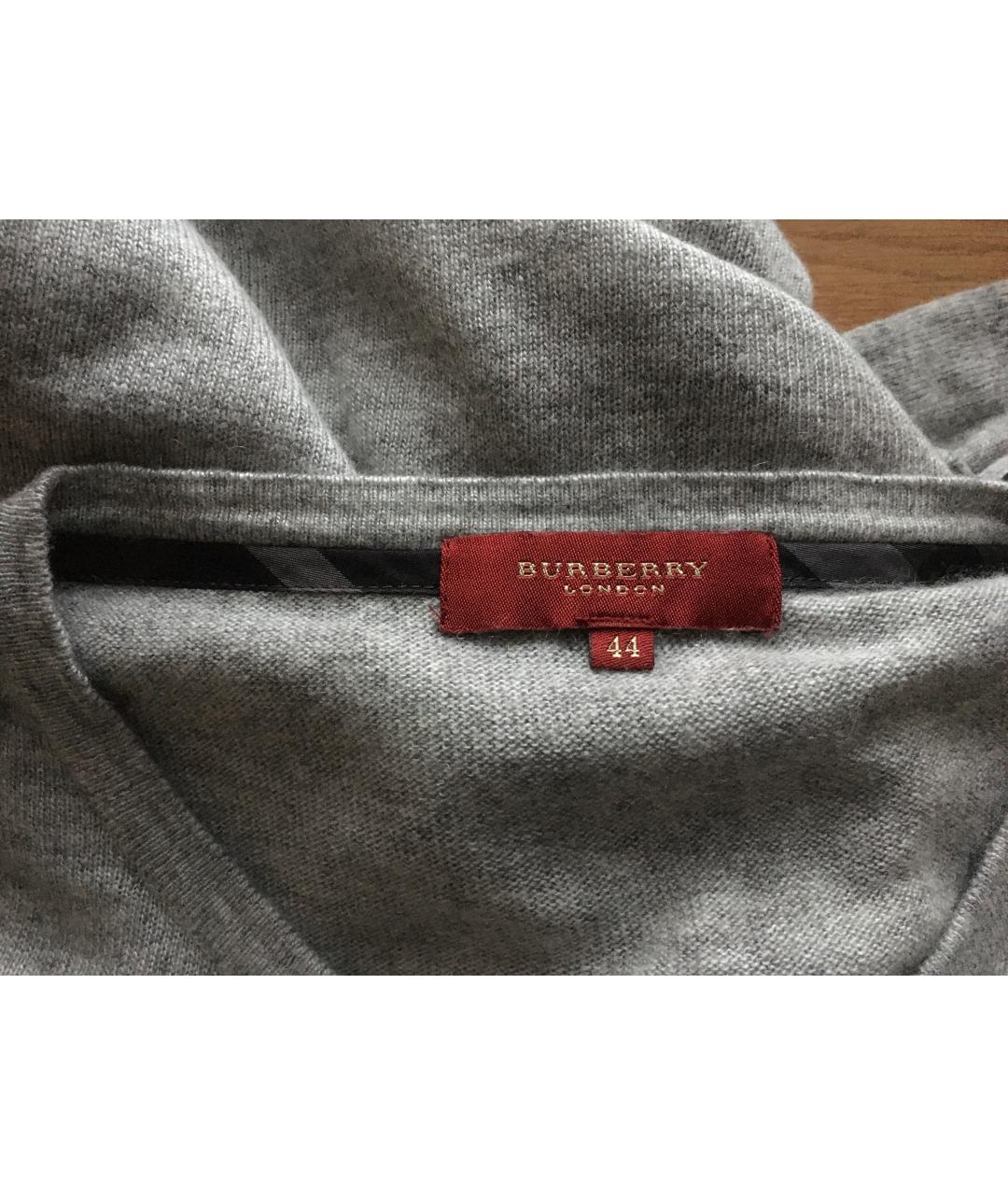 BURBERRY Серый шерстяной кардиган, фото 4
