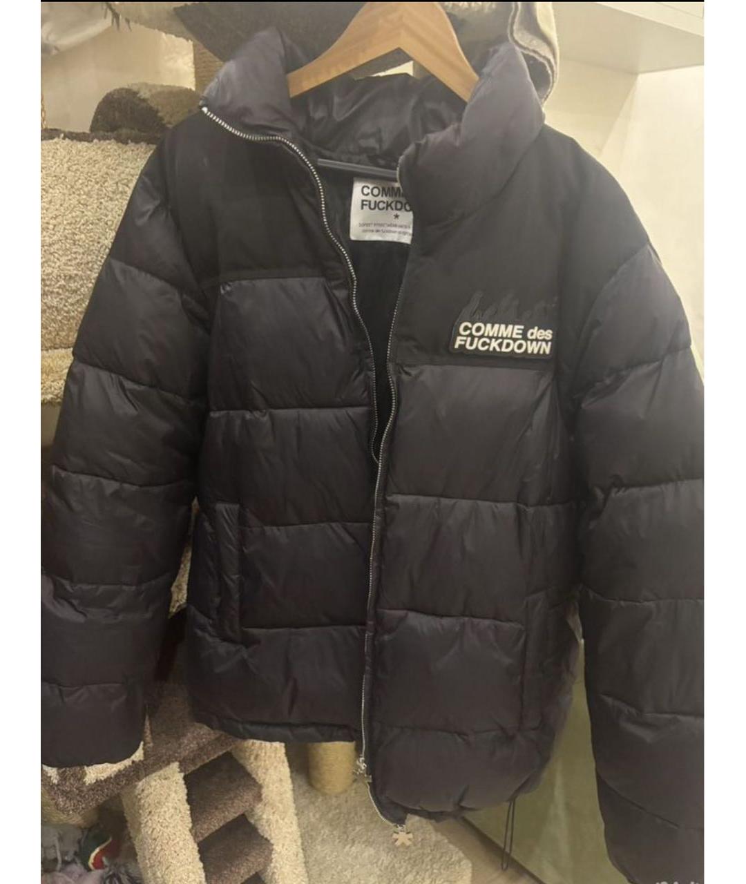 COMME DES GARÇONS Антрацитовый полиэстеровый пуховик, фото 5