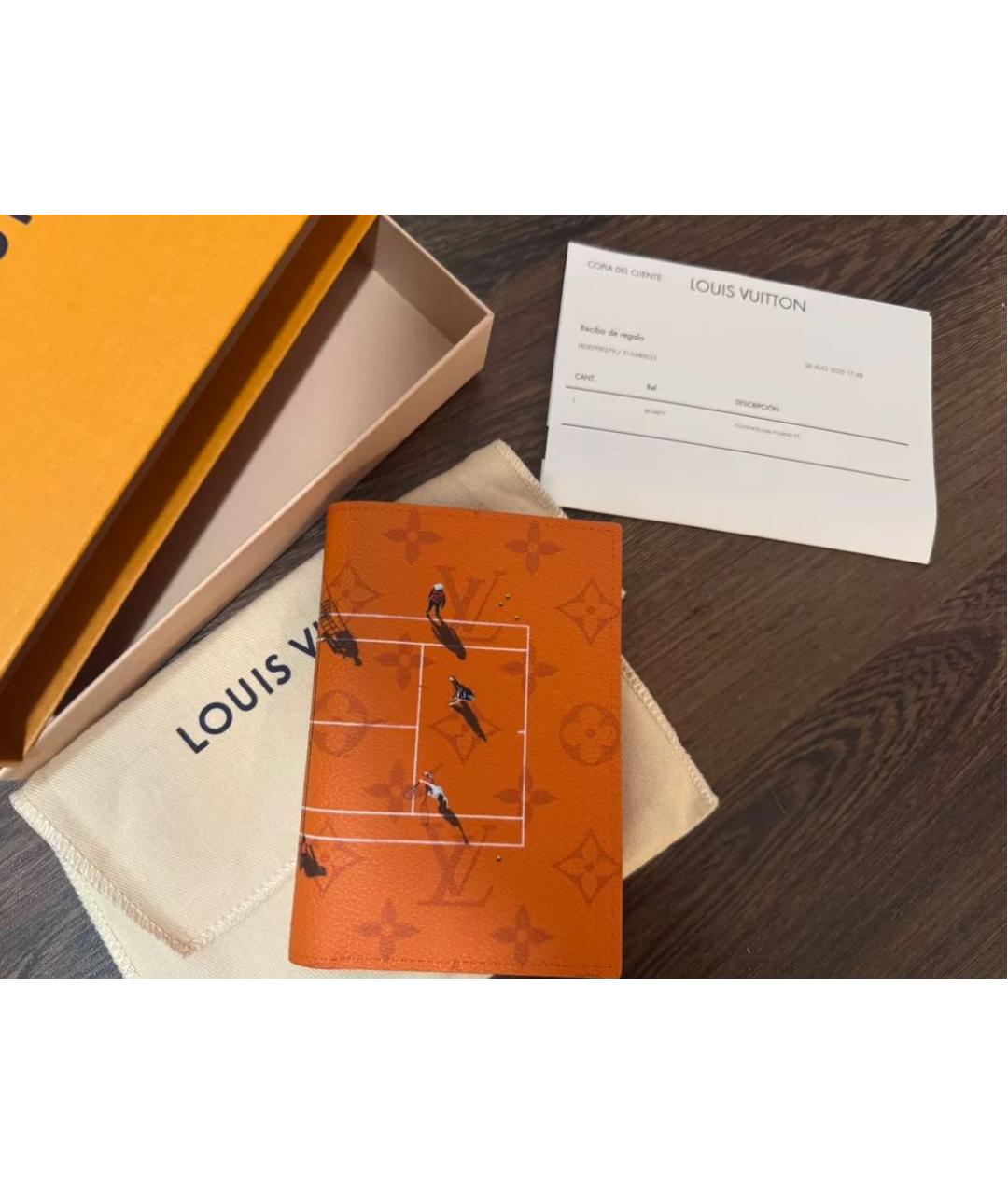 LOUIS VUITTON Оранжевый кожаный кошелек, фото 2