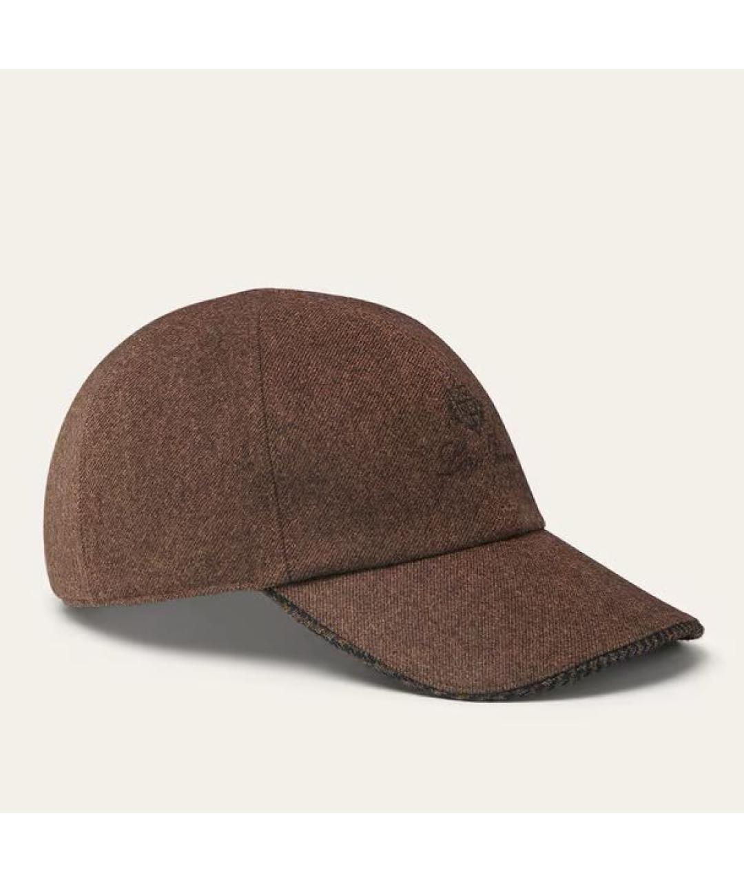 LORO PIANA Коричневая шерстяная кепка/бейсболка, фото 5