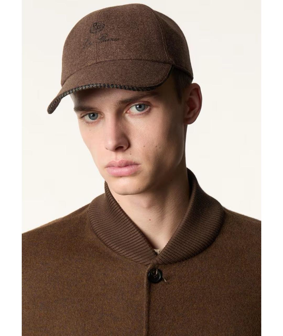 LORO PIANA Коричневая шерстяная кепка/бейсболка, фото 2