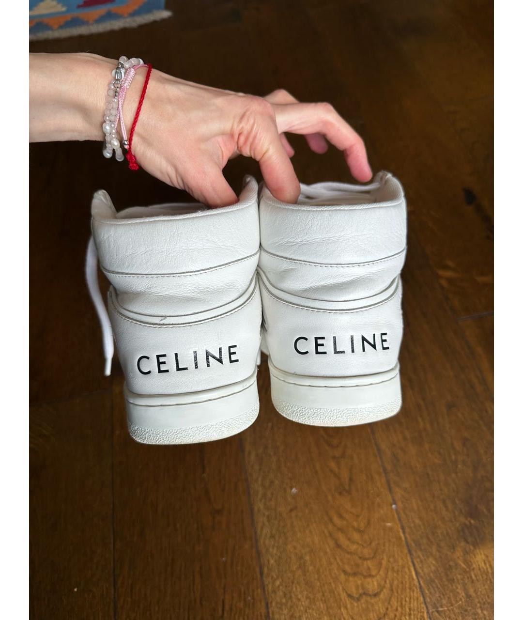 CELINE Белые кожаные кеды, фото 5