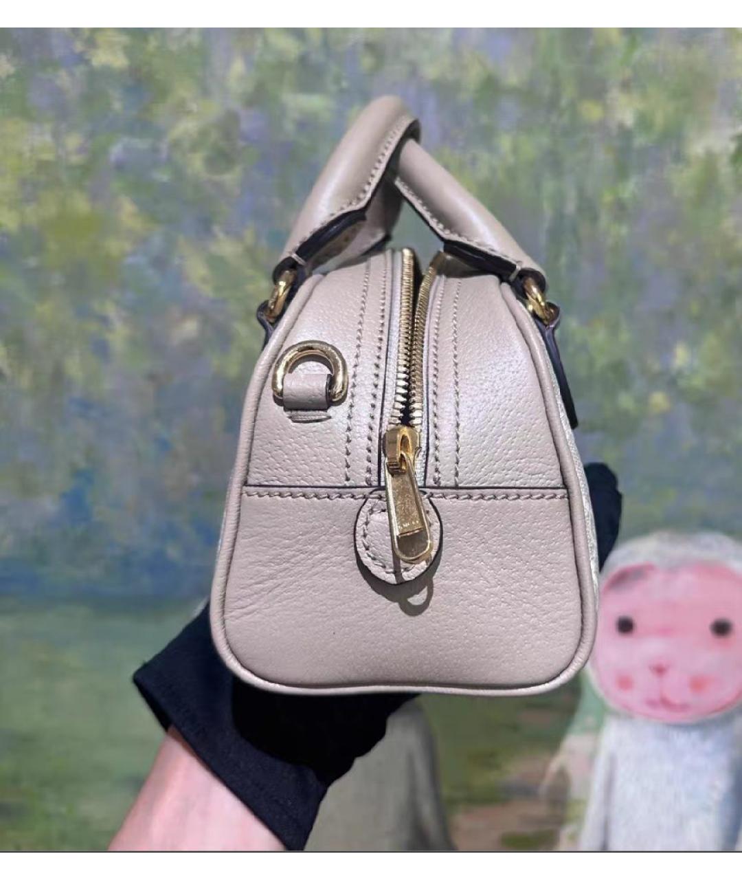 GUCCI Бежевая кожаная сумка через плечо, фото 4