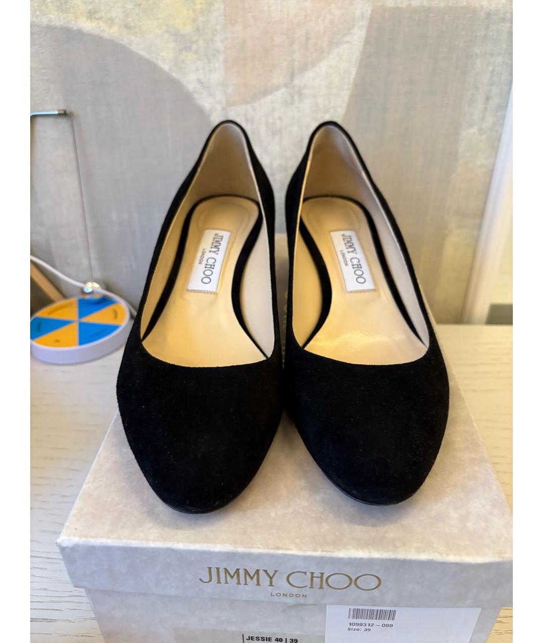 JIMMY CHOO Черные замшевые туфли, фото 6