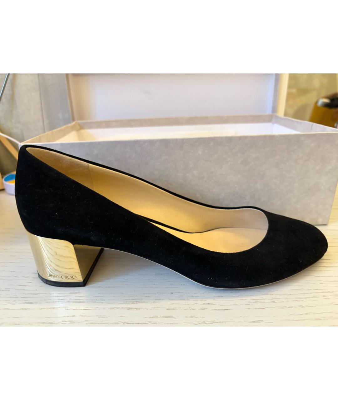 JIMMY CHOO Черные замшевые туфли, фото 7
