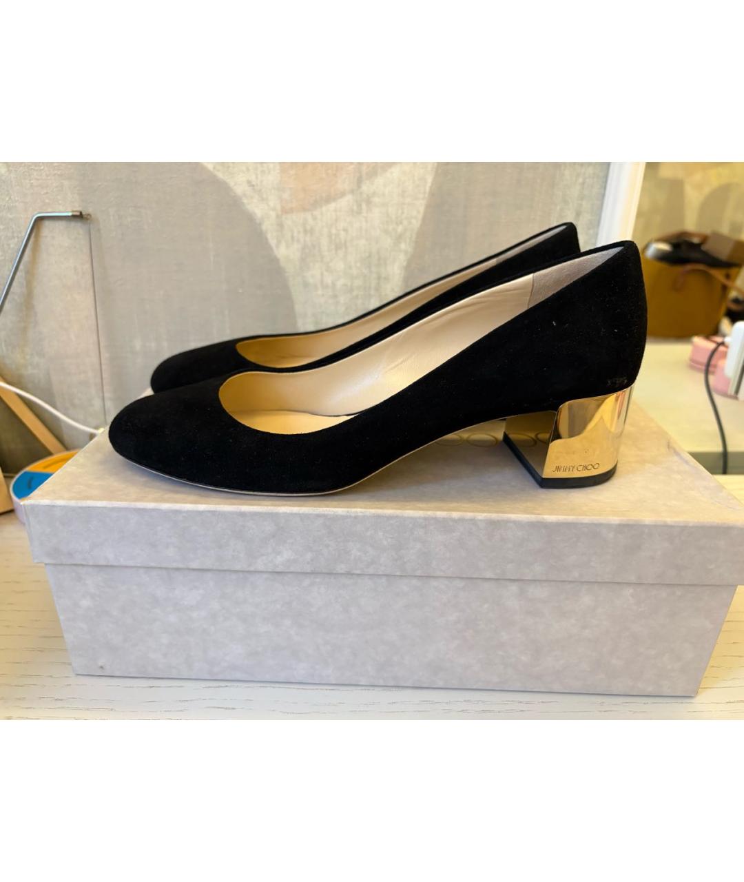 JIMMY CHOO Черные замшевые туфли, фото 5