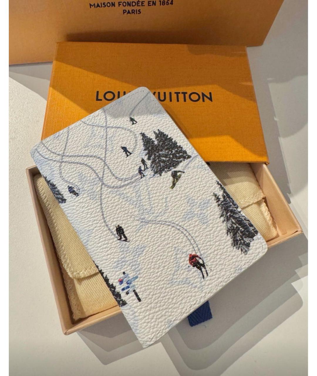 LOUIS VUITTON Белый кожаный кошелек, фото 3