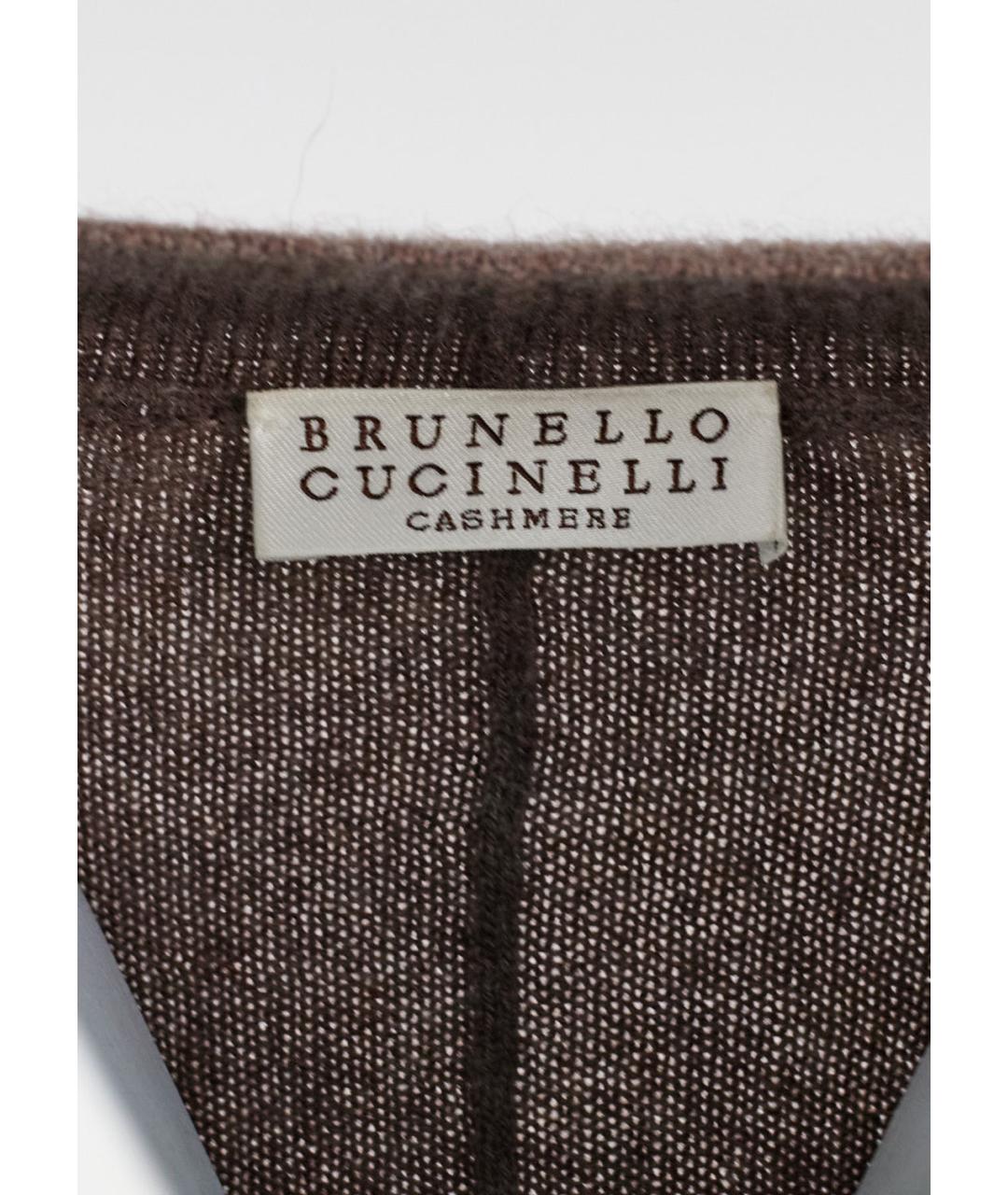BRUNELLO CUCINELLI Коричневый кашемировый кардиган, фото 3