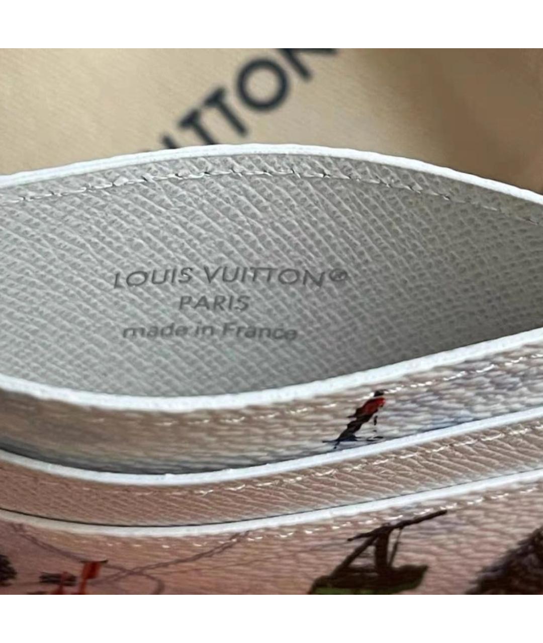 LOUIS VUITTON Белый кожаный кардхолдер, фото 4