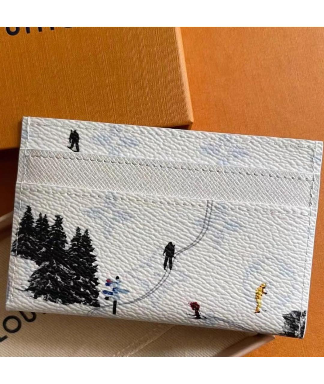 LOUIS VUITTON Белый кожаный кардхолдер, фото 3