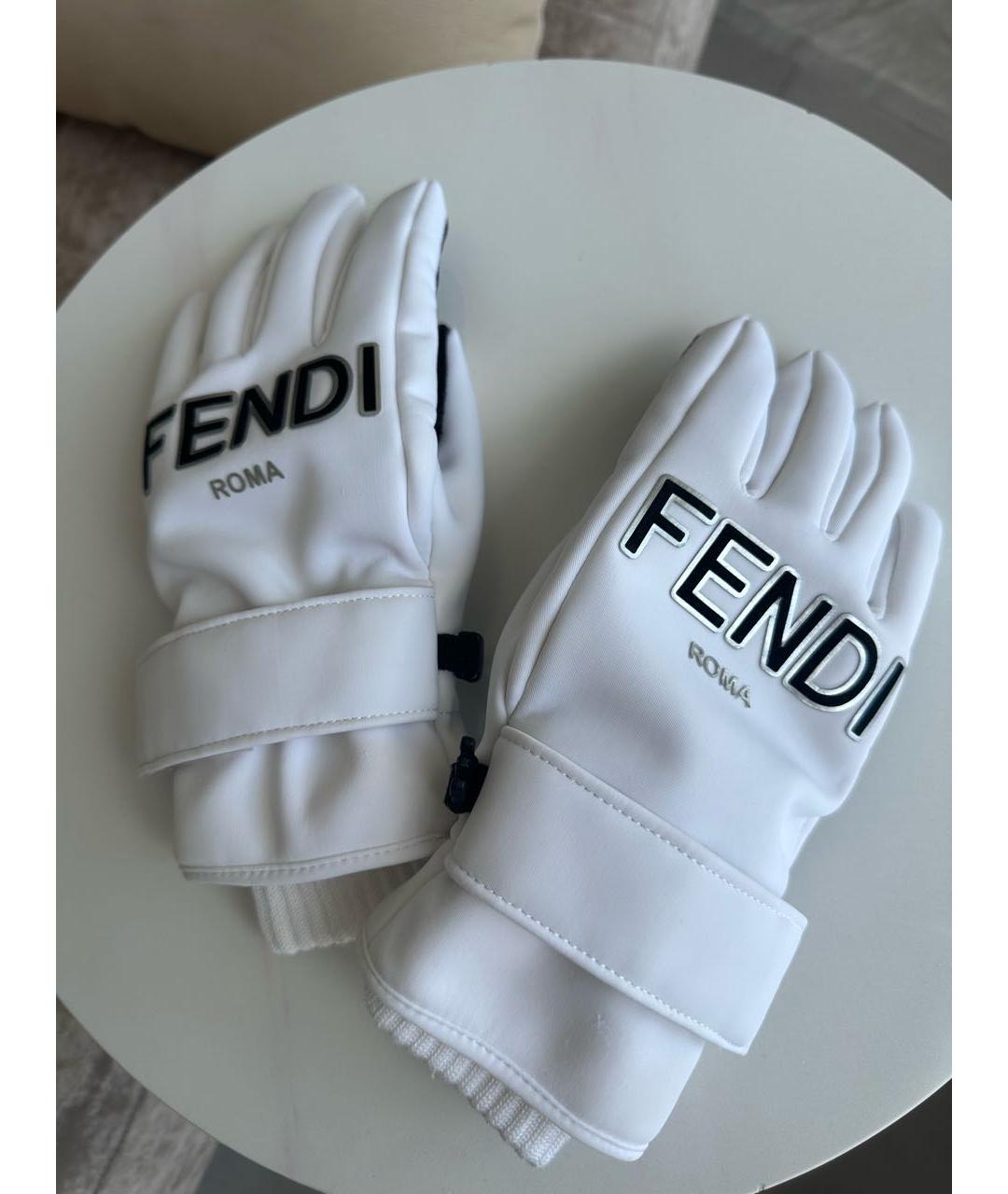 FENDI Белые перчатки, фото 7
