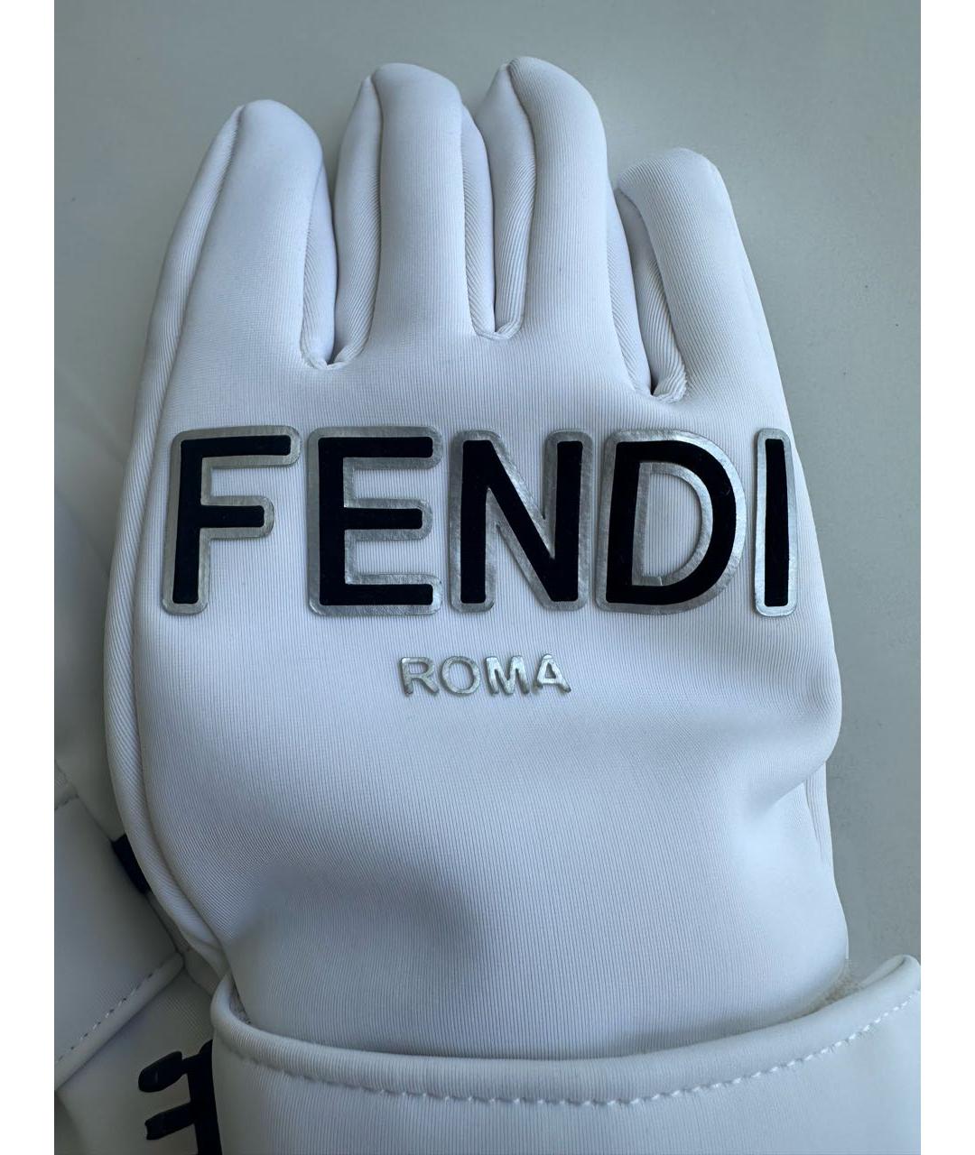 FENDI Белые перчатки, фото 3