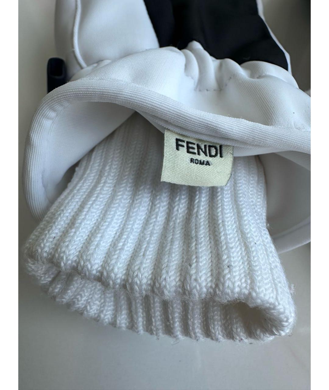 FENDI Белые перчатки, фото 5