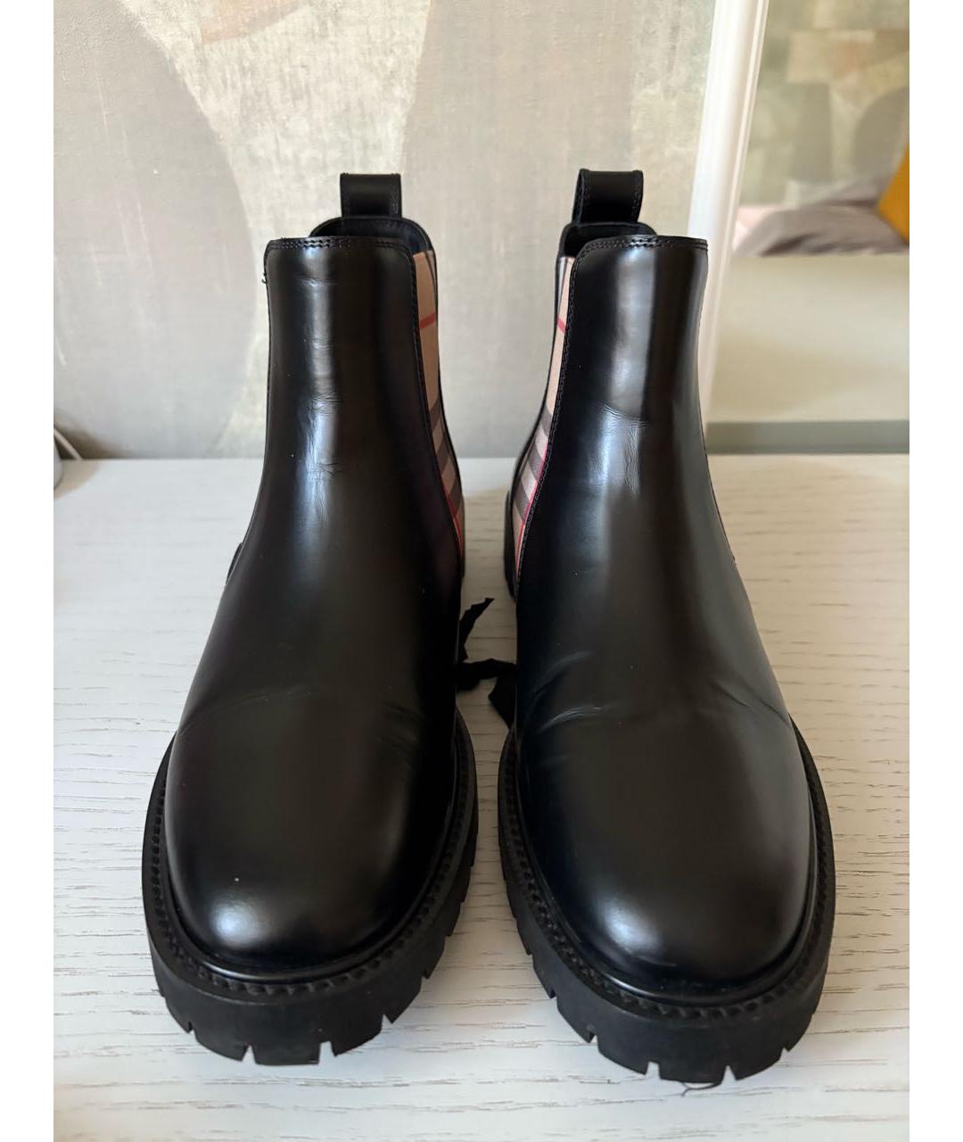 BURBERRY Черные кожаные ботинки, фото 2