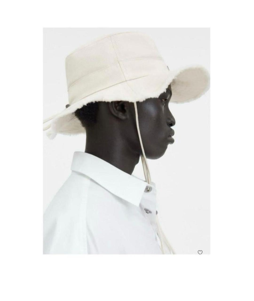 JACQUEMUS Белая хлопковая панама, фото 2