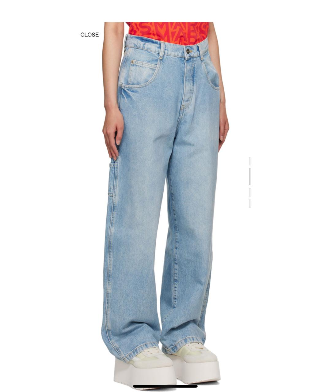 MARC JACOBS Голубые хлопковые прямые джинсы, фото 2