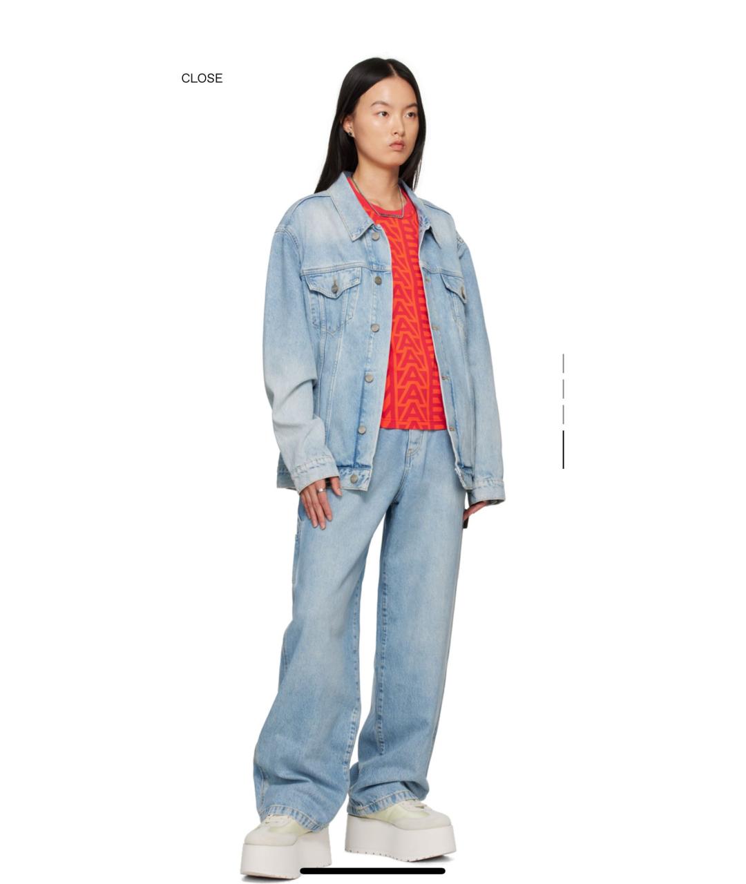 MARC JACOBS Голубые хлопковые прямые джинсы, фото 4