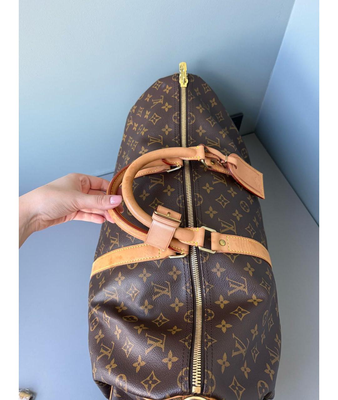 LOUIS VUITTON Коричневая дорожная/спортивная сумка, фото 8