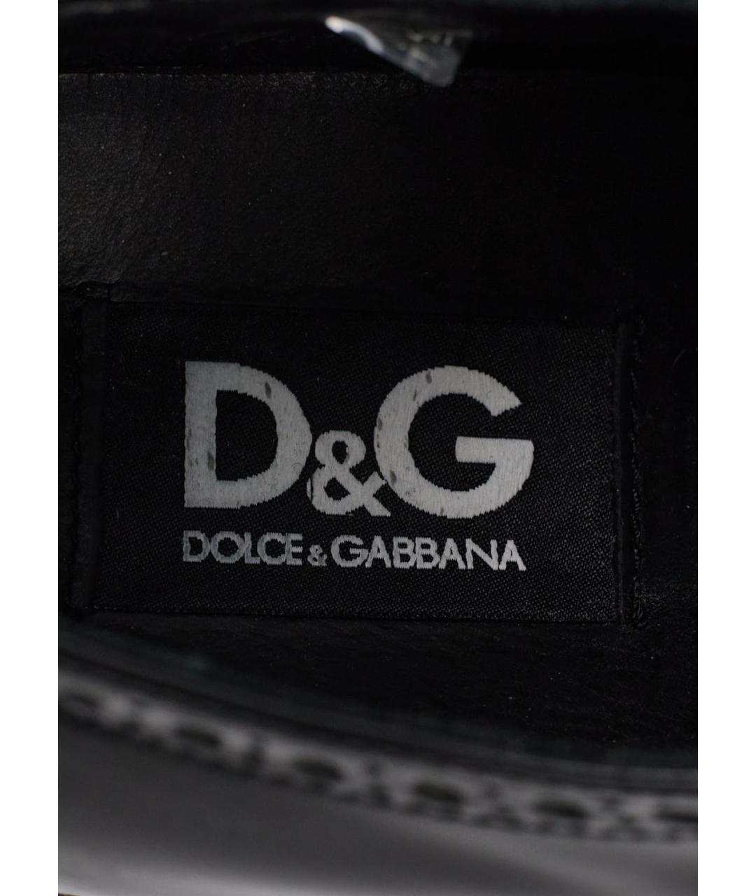 DOLCE&GABBANA Черные кожаные низкие ботинки, фото 3