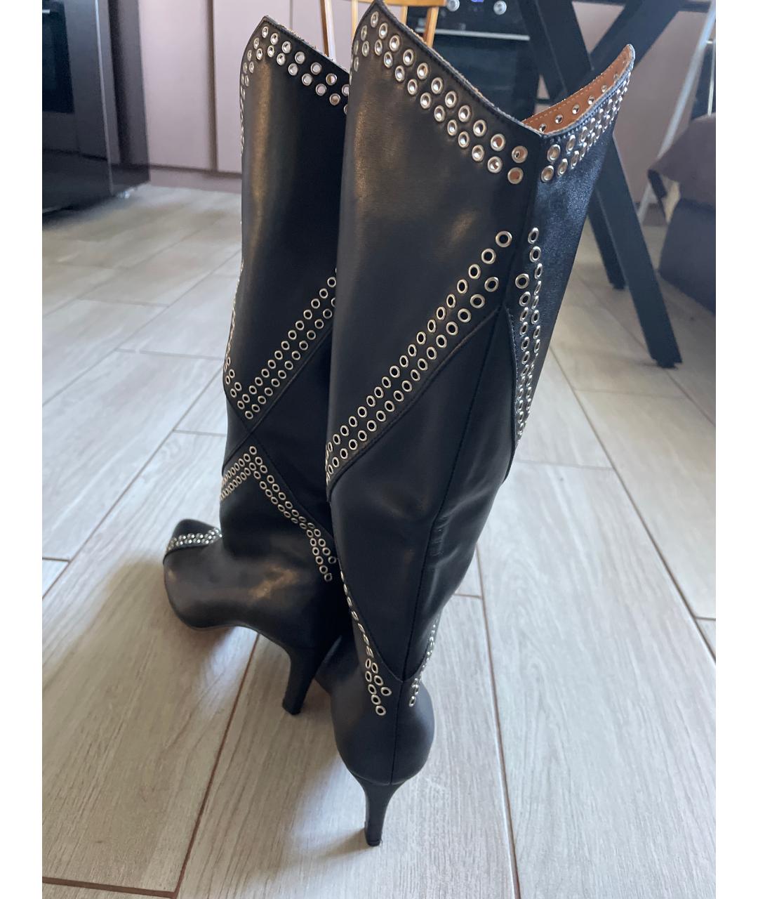 ISABEL MARANT Черные кожаные сапоги, фото 2